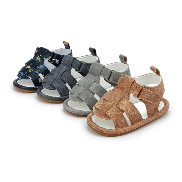 Meckior bébé garçons sandales enfant en bas âge gris appartements semelle en caoutchouc antidérapante bébé plage sandales berceau premier marcheur été bébé chaussures