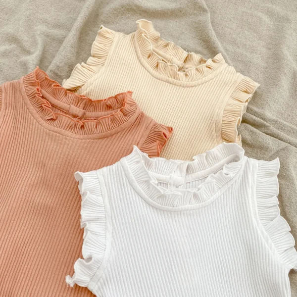 Ensemble de vêtements d'été pour bébés filles, body à volants, haut, short PP, Bloomers, tenues 2 pièces, barboteuse pour tout-petits de 0 à 24 mois - Image 2