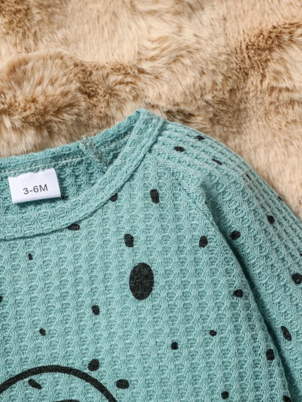 Ensemble de tambours à carreaux gaufré à manches longues pour bébés, pantalons mignons pour garçons actifs, toutes saisons - Image 2