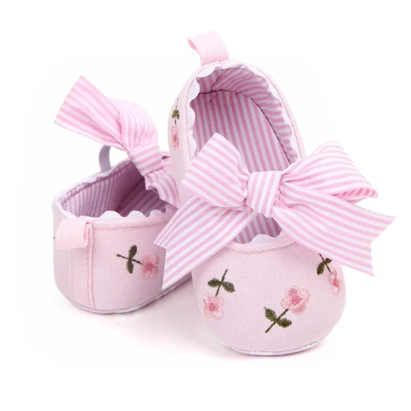 MRovior-Chaussures imprimées avec nœud papillon pour bébé fille, semelle souple, anti-alde, peu profondes, princesse, premiers pas, CPull, nouveau - Image 3